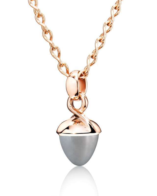 Mikado Bouquet Gray Moonstone Pendant in 18k Rose Gold